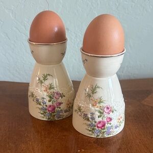 French Floral Egg Cups Set from the 20s